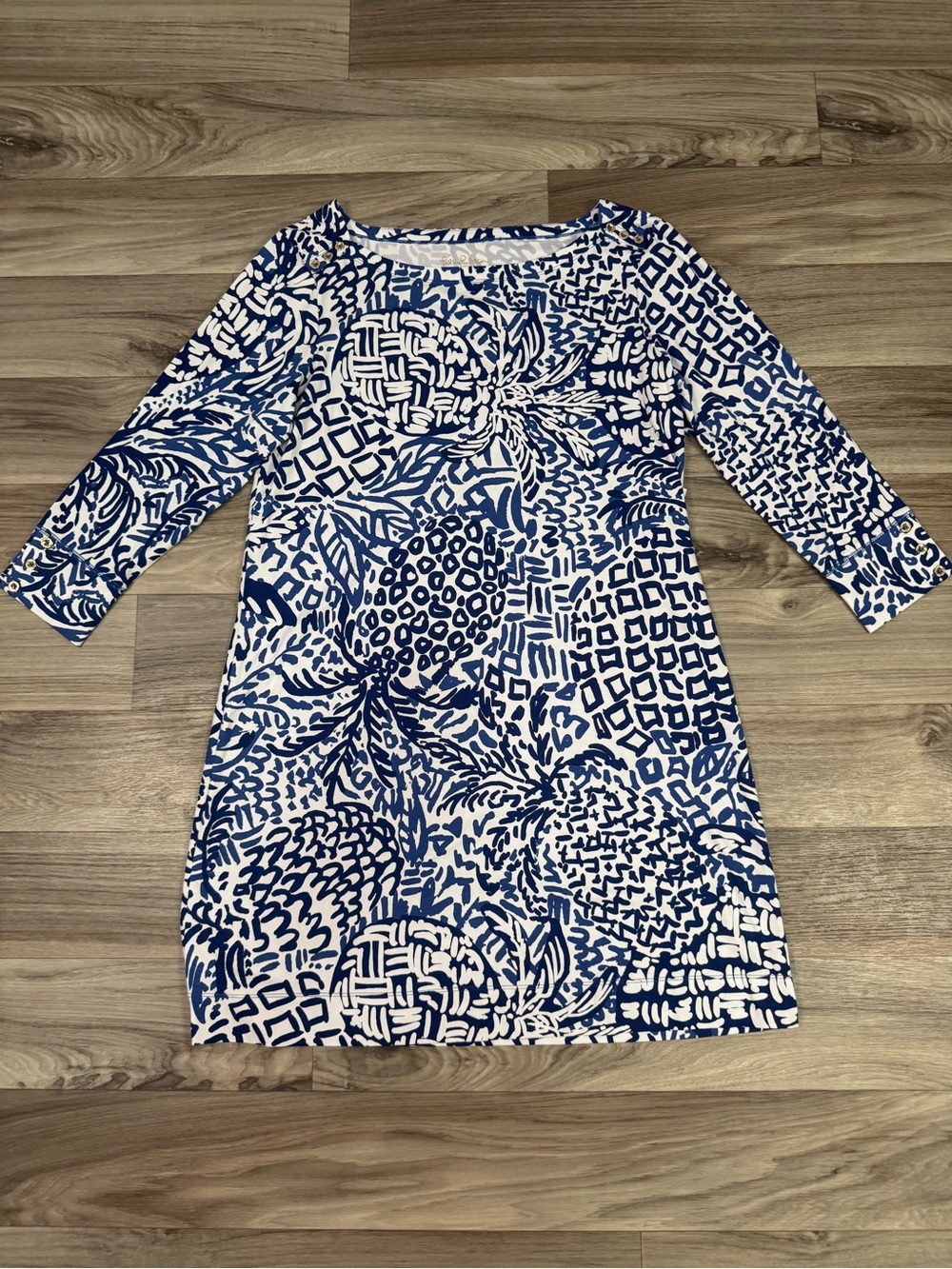 NWT Lilly Pulitzer UPF 50+ Sophie Dress in Indigo Home Slice Size Extra Large